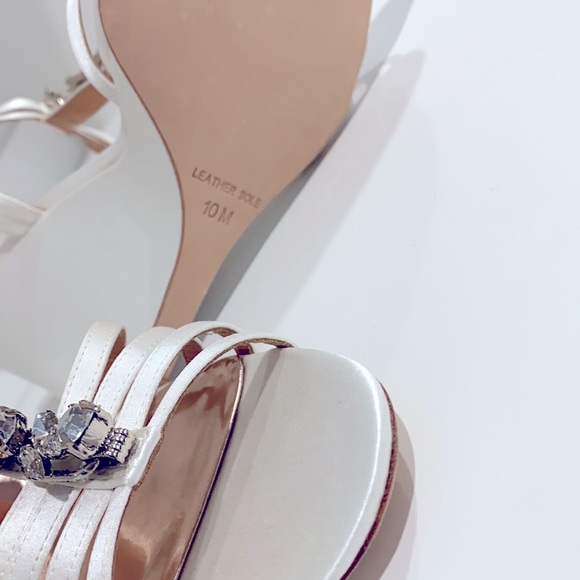 Badgley Mischka rhinestone wedge heel strap sandal - Picture 4 of 12